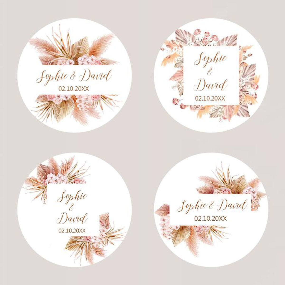 96Pcs Pampas Grass Stickers fo - Personalised Candle Label avis et prix