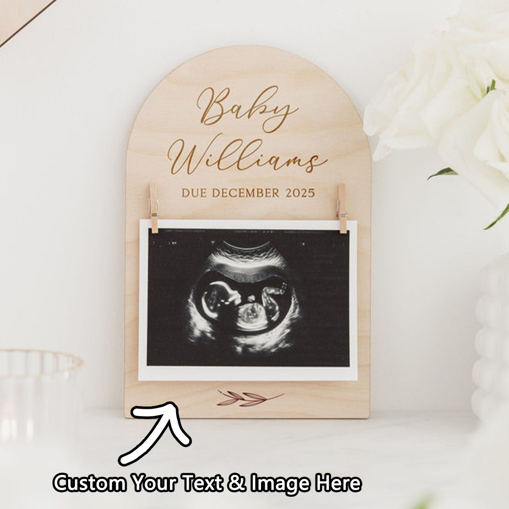 Personalised Pregnancy Announc - Engraved Wood Frame avis et prix