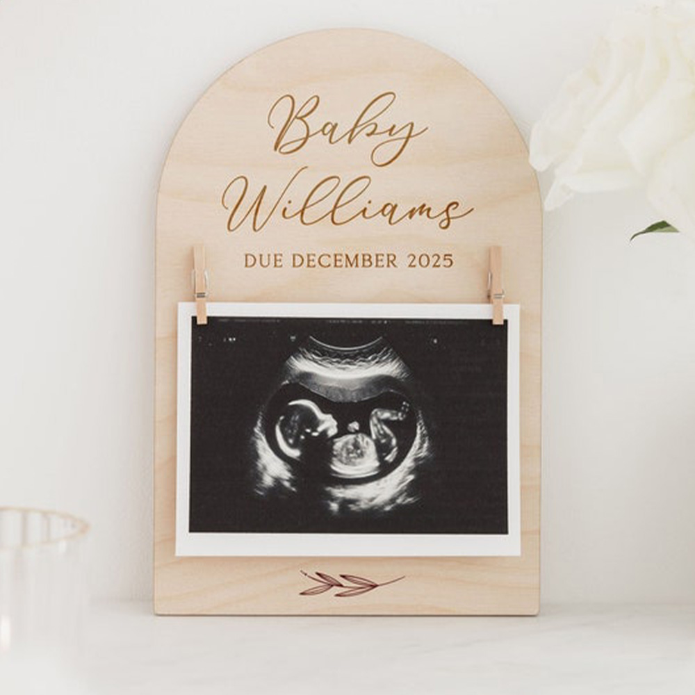 Personalised Pregnancy Announc - Engraved Wood Frame avis et prix