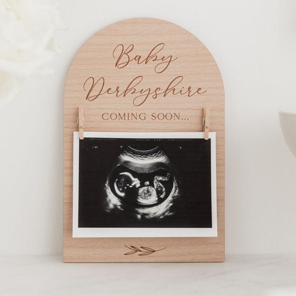 Personalised Pregnancy Announc - Engraved Wood Frame avis et prix