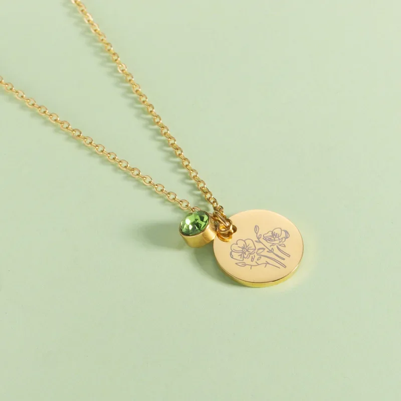 Birth Month Flowers Clipart Fl - Birth Flower Necklace avis et prix