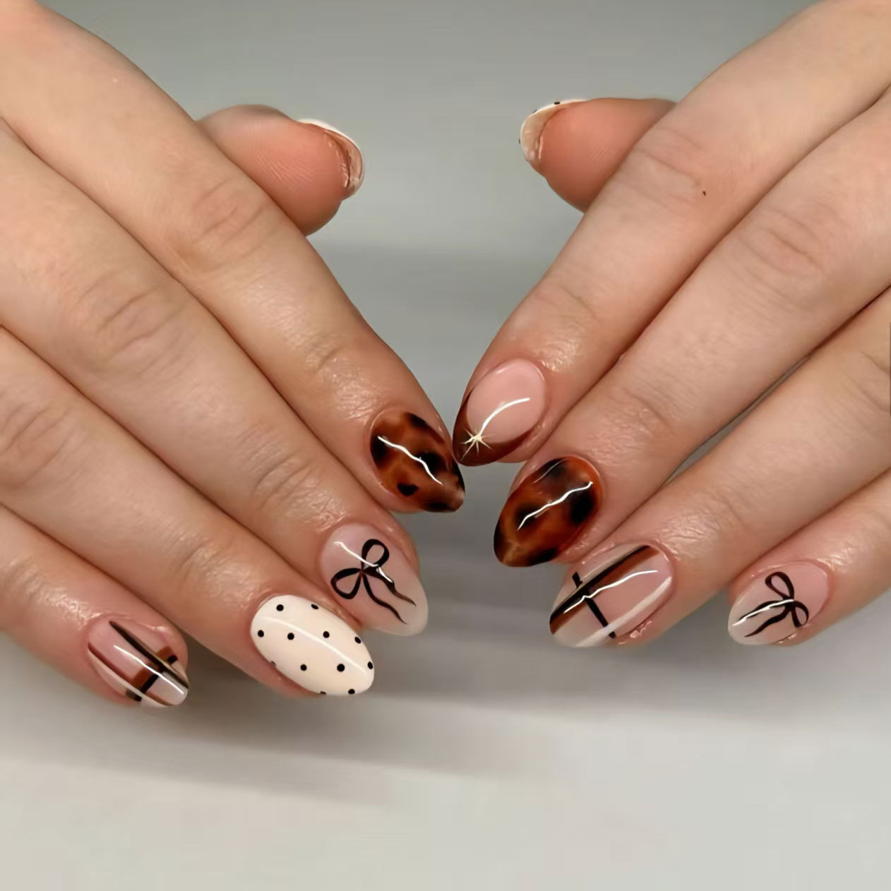 24pcs Flower False Nails Brown - Pressed Flower Art avis et prix