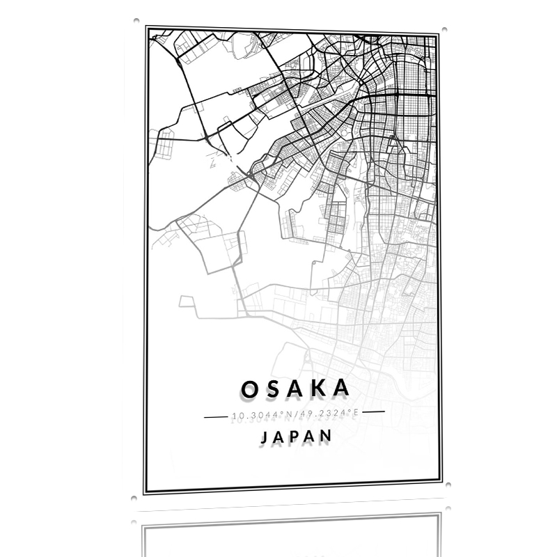 Osaka Map 3D Texture Printed P - Custom Map Poster avis et prix