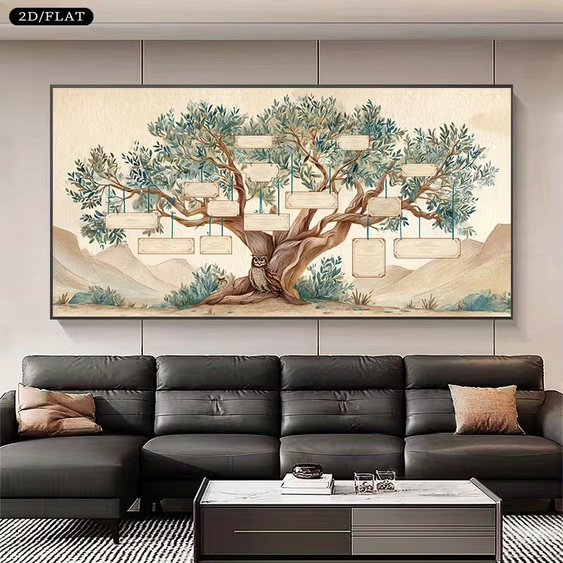 2D Flat, 2D Flat, Large Canvas - Family Tree Print avis et prix