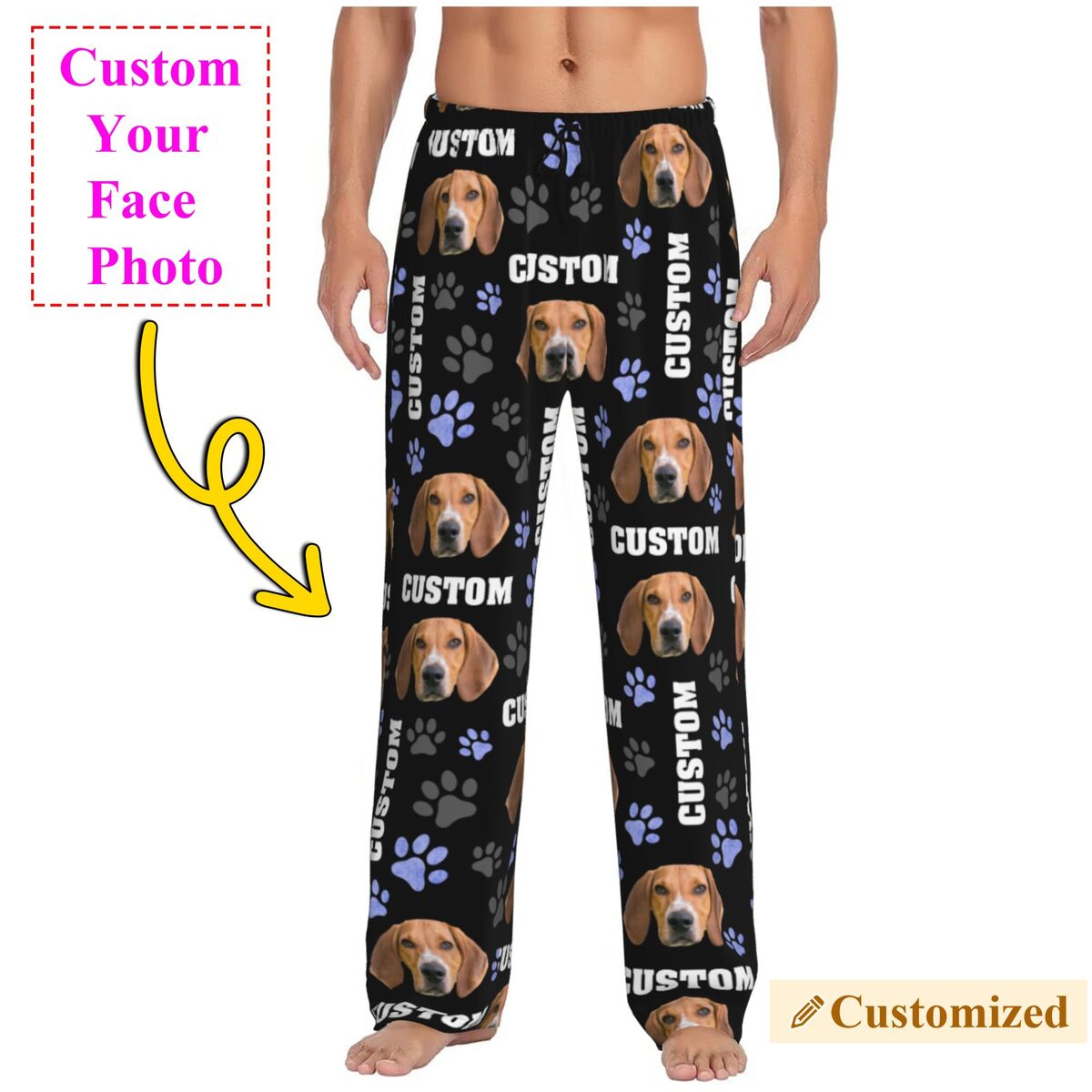 Men Custom Dog Photo Pajama Pa - Pet Portrait Custom avis et prix
