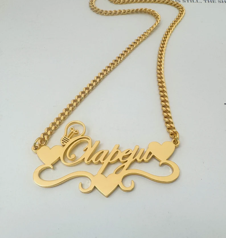 Handcrafted Gold Color Name Ne - Name Necklace Custom avis et prix