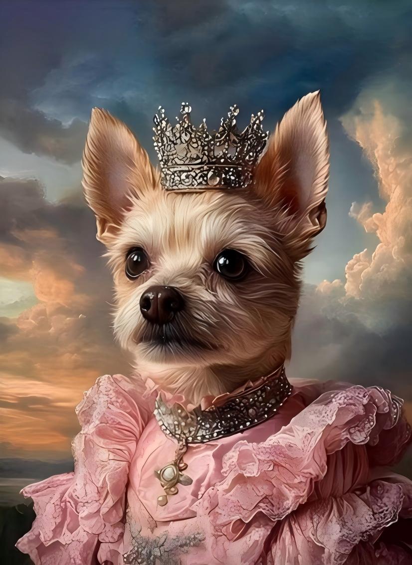 1PC Custom King Queen Dog Cat  - Pet Portrait Custom avis et prix