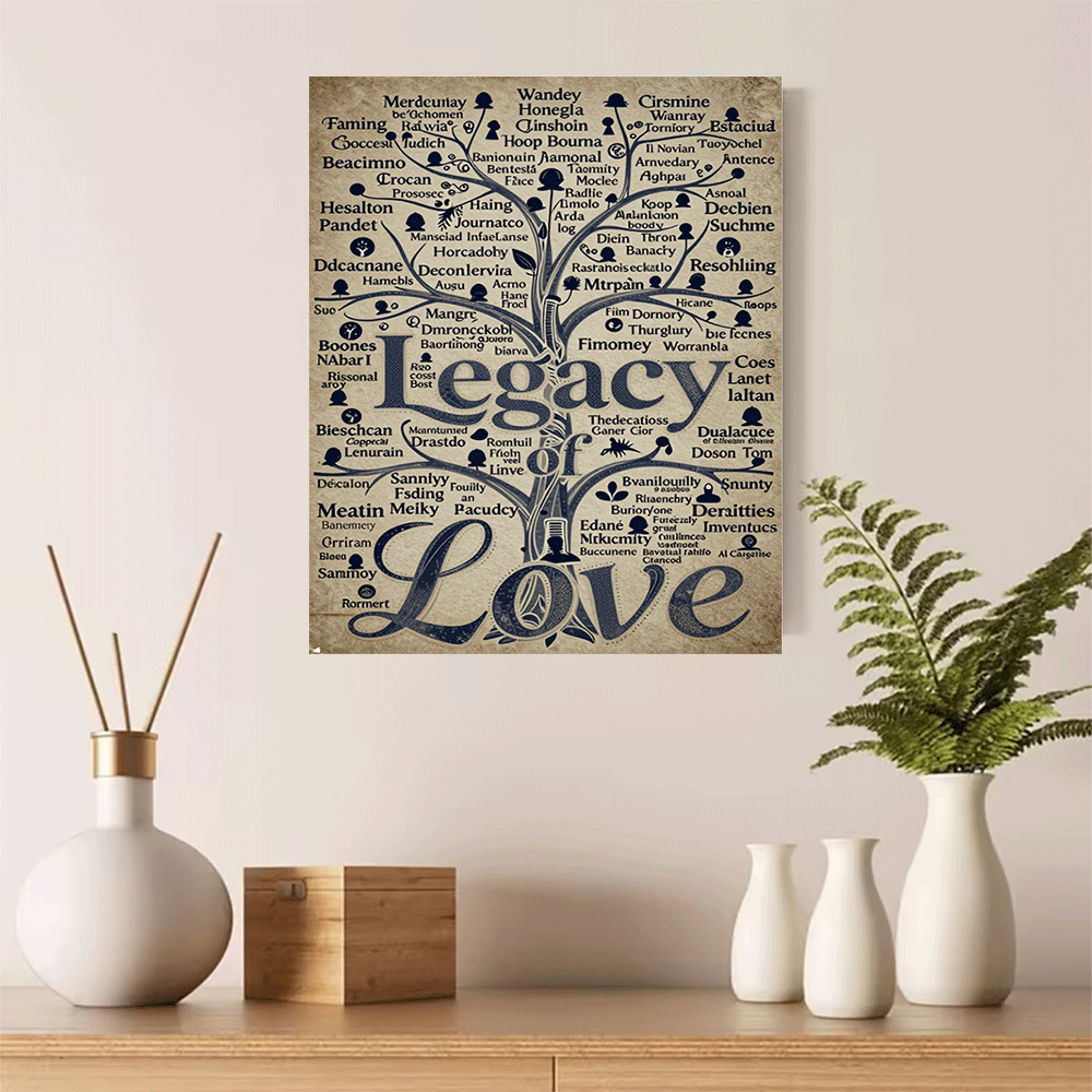 1PC-Unframed Canvas poster wal - Family Tree Print avis et prix
