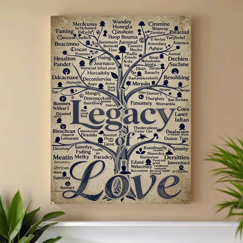 1PC-Unframed Canvas poster wal - Family Tree Print avis et prix