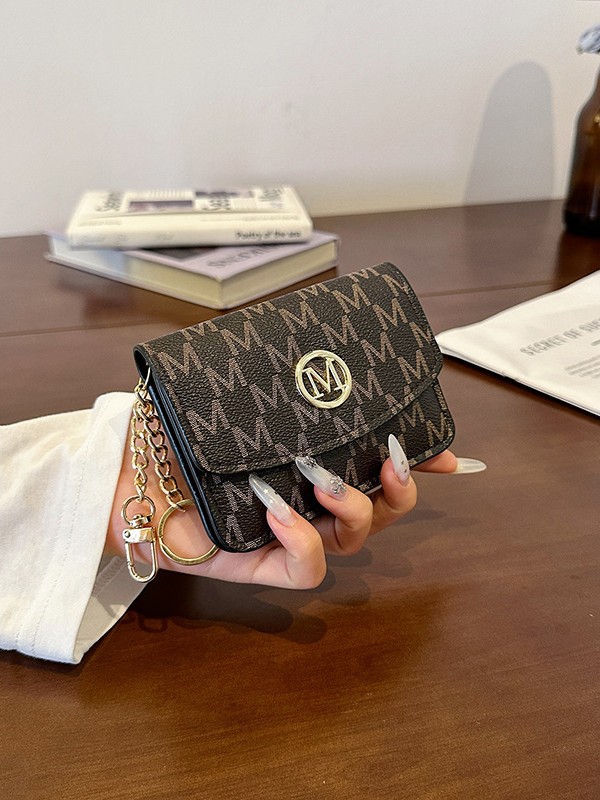 Retro Monogram Print Faux Leat - Monogram Keychain Leather avis et prix