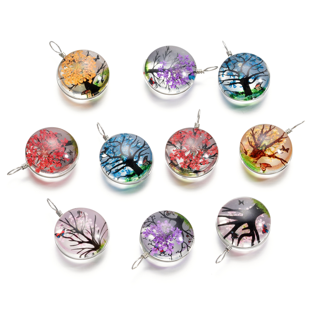 5pcs/lot 20x29mm Jewelry Cryst - Birth Flower Necklace avis et prix