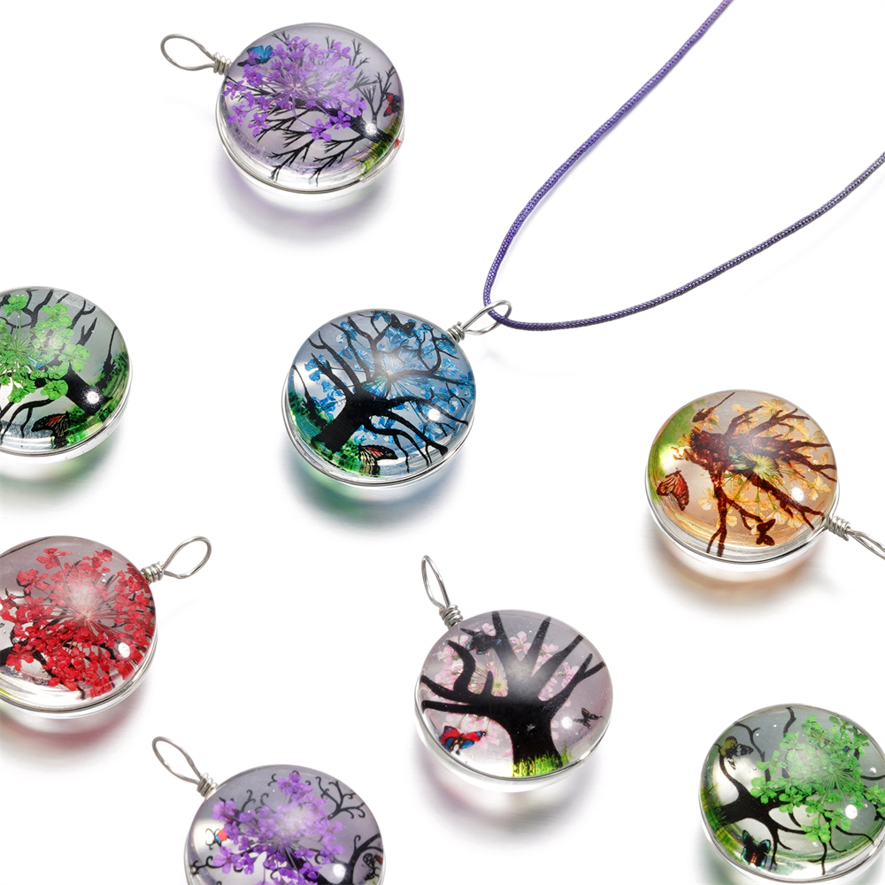 5pcs/lot 20x29mm Jewelry Cryst - Birth Flower Necklace avis et prix