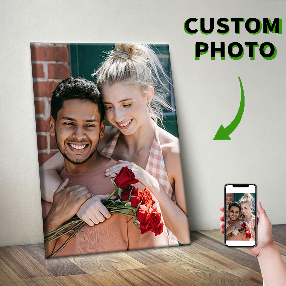 1 Pc Customized Photos on Canv - Engraved Wood Frame avis et prix