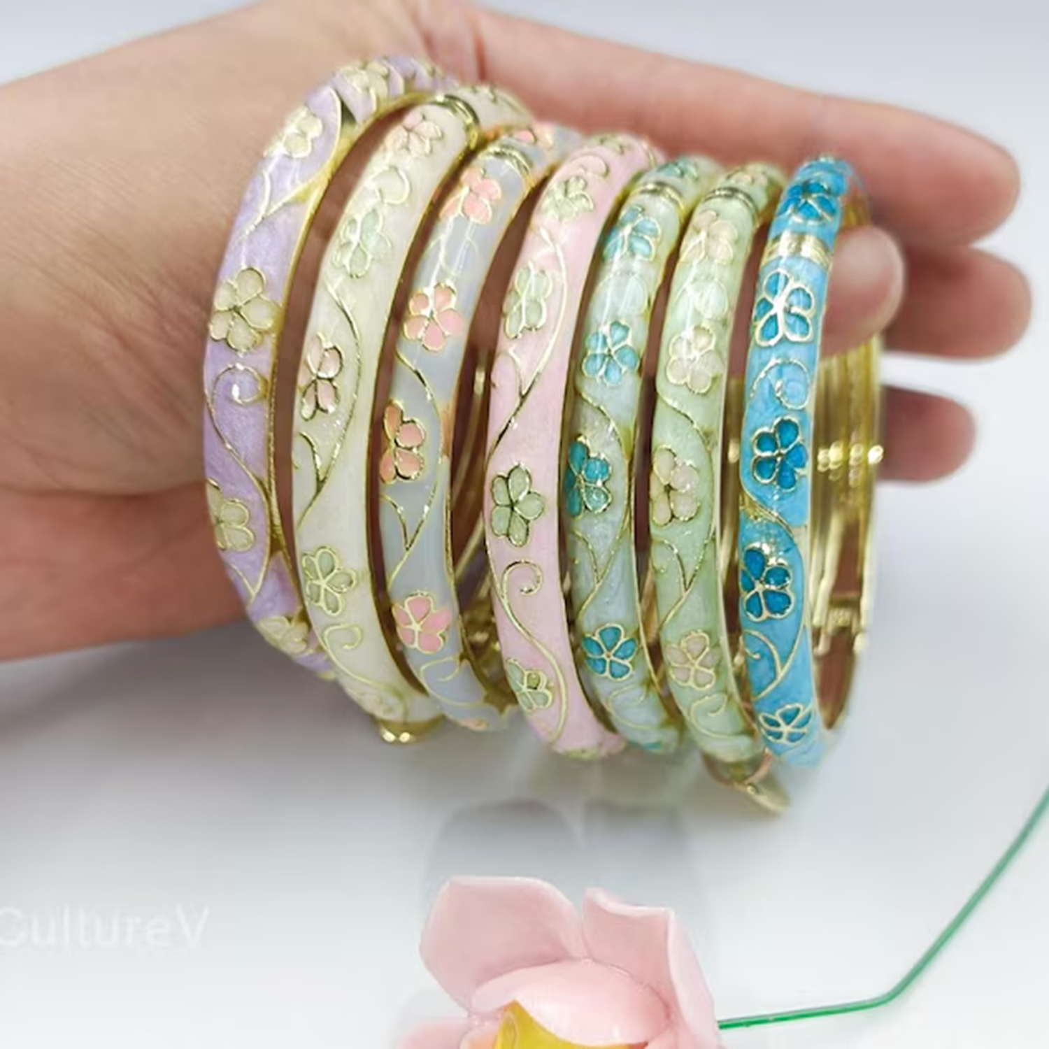 3/5PCS Enamel Cloisonné Bangle - Coordinates Bracelet avis et prix