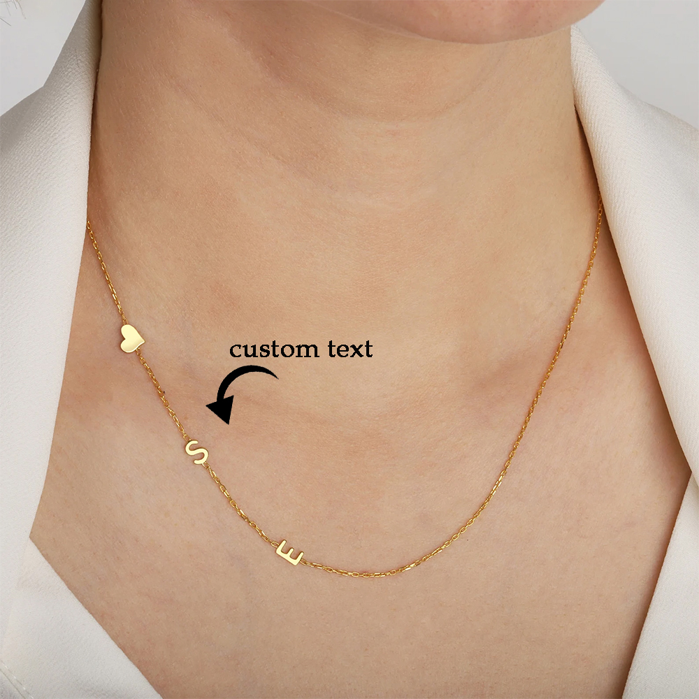 Custom Heart Sideways Letter I - Name Necklace Custom avis et prix