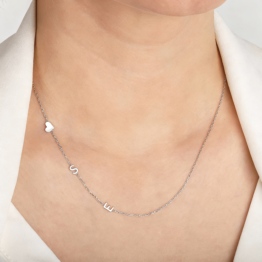 Custom Heart Sideways Letter I - Name Necklace Custom avis et prix