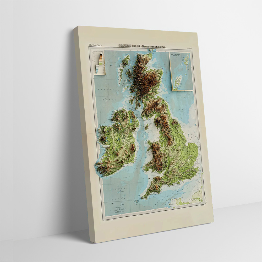 3D Relief Map of 1922 British  - Custom Map Poster avis et prix