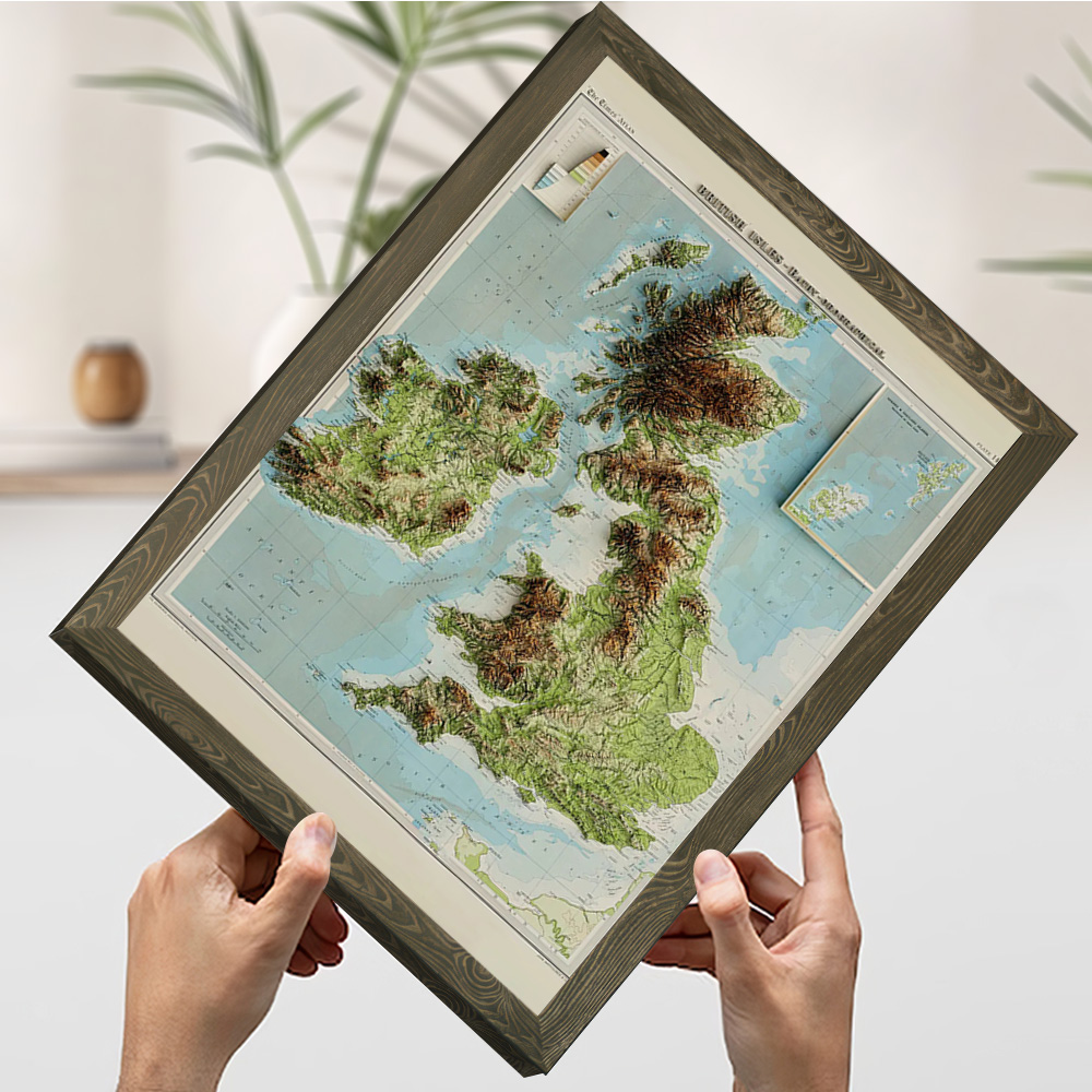 3D Relief Map of 1922 British  - Custom Map Poster avis et prix