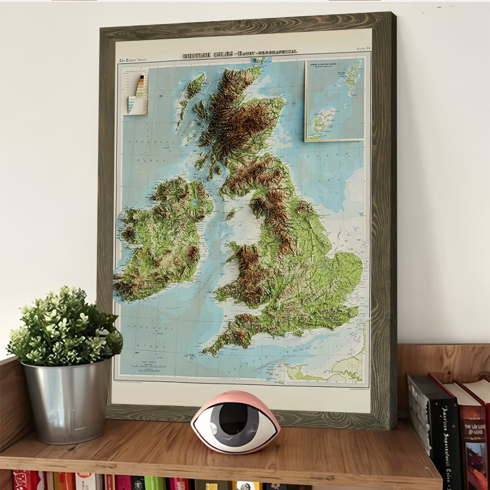 3D Relief Map of 1922 British  - Custom Map Poster avis et prix