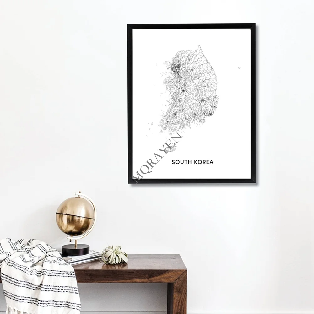 South Korea Map Black and Whit - Custom Star Map avis et prix