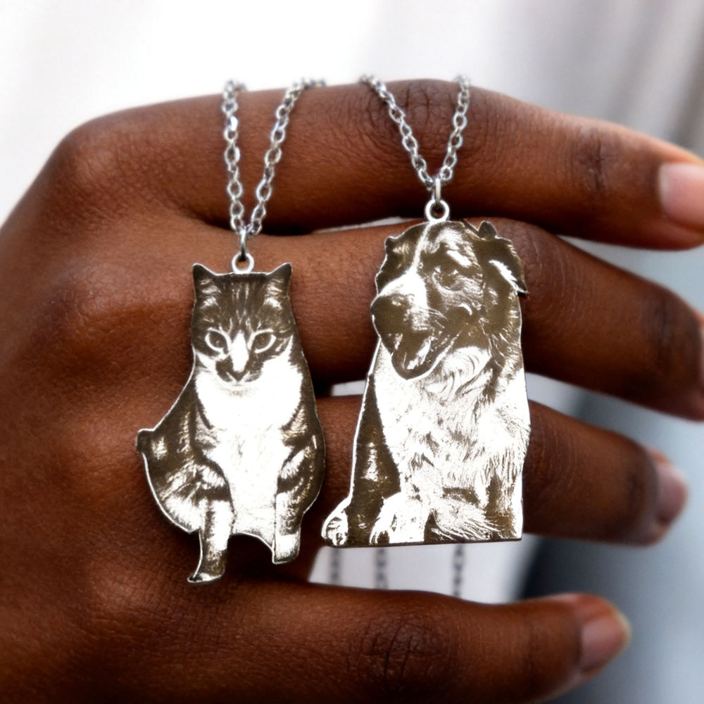 Custom Engrave Pet Photo Neckl - Pet Portrait Custom avis et prix