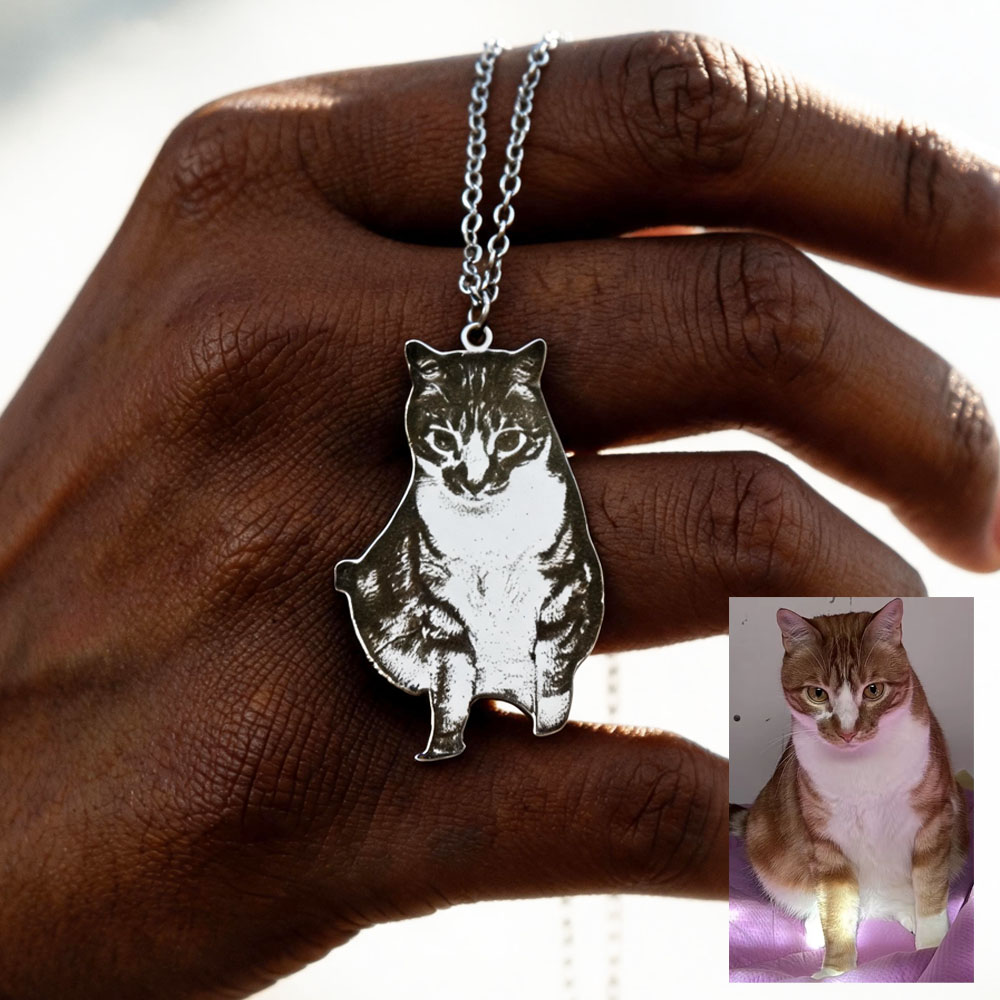 Custom Engrave Pet Photo Neckl - Pet Portrait Custom avis et prix
