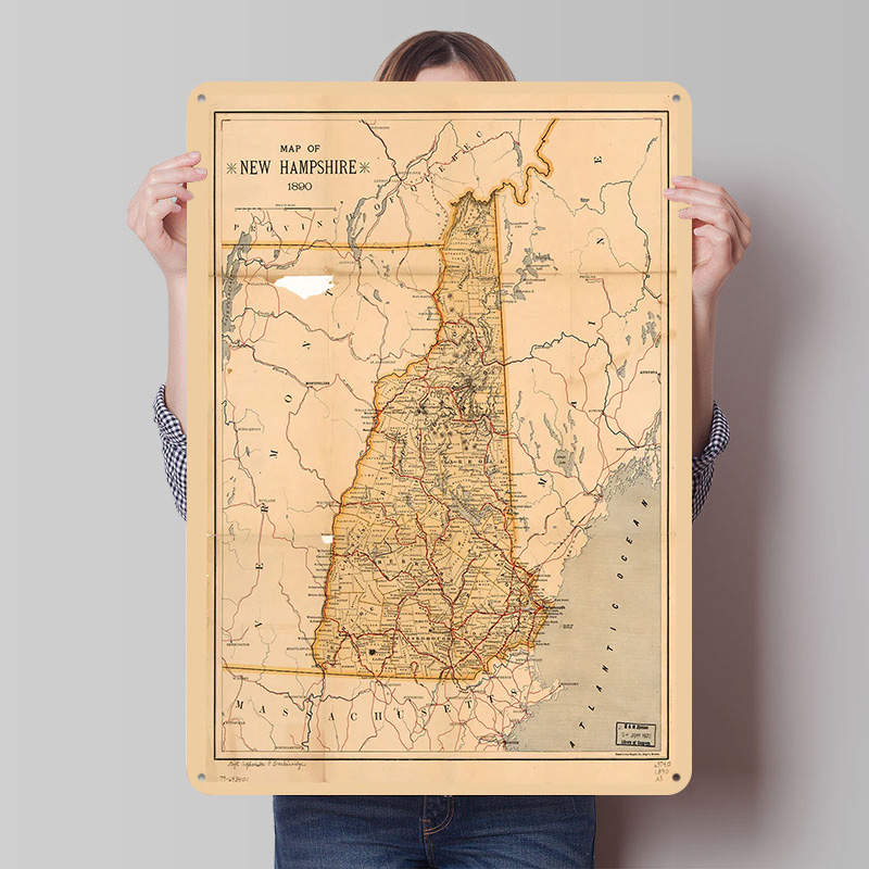 New Hampshire Map 1890 Poster  - Custom Map Poster avis et prix