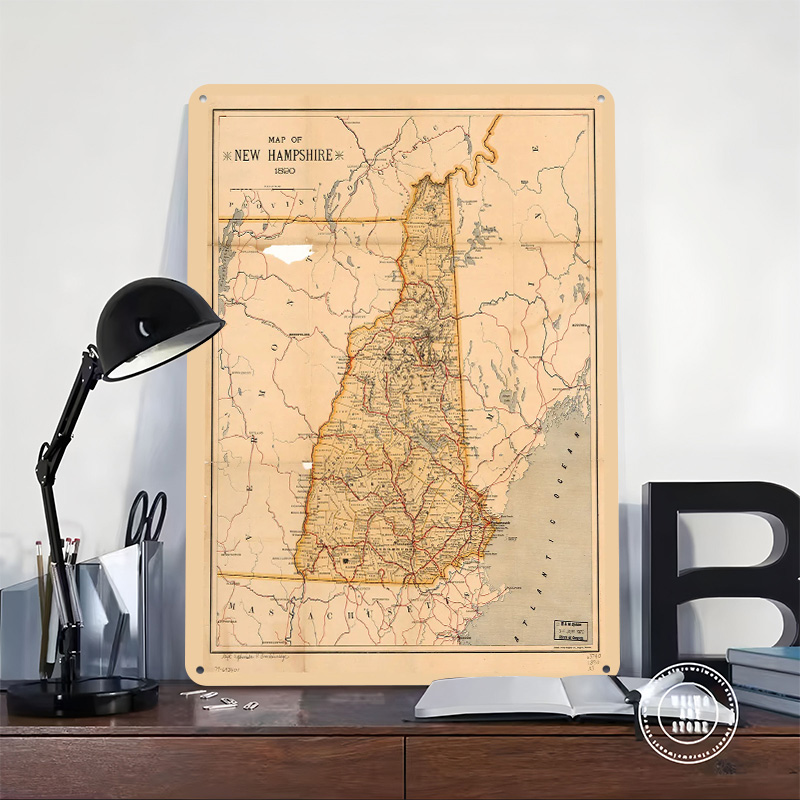 New Hampshire Map 1890 Poster  - Custom Map Poster avis et prix