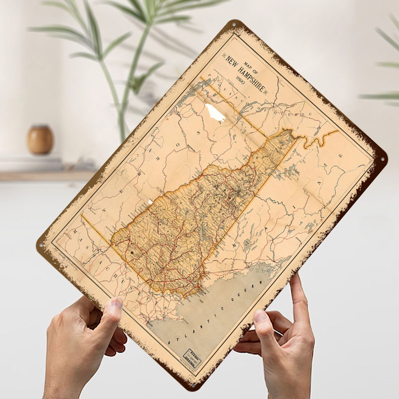 New Hampshire Map 1890 Poster  - Custom Map Poster avis et prix