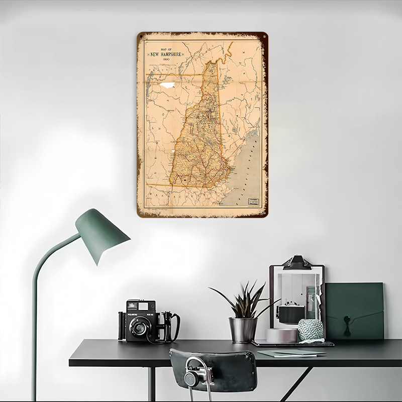 New Hampshire Map 1890 Poster  - Custom Map Poster avis et prix