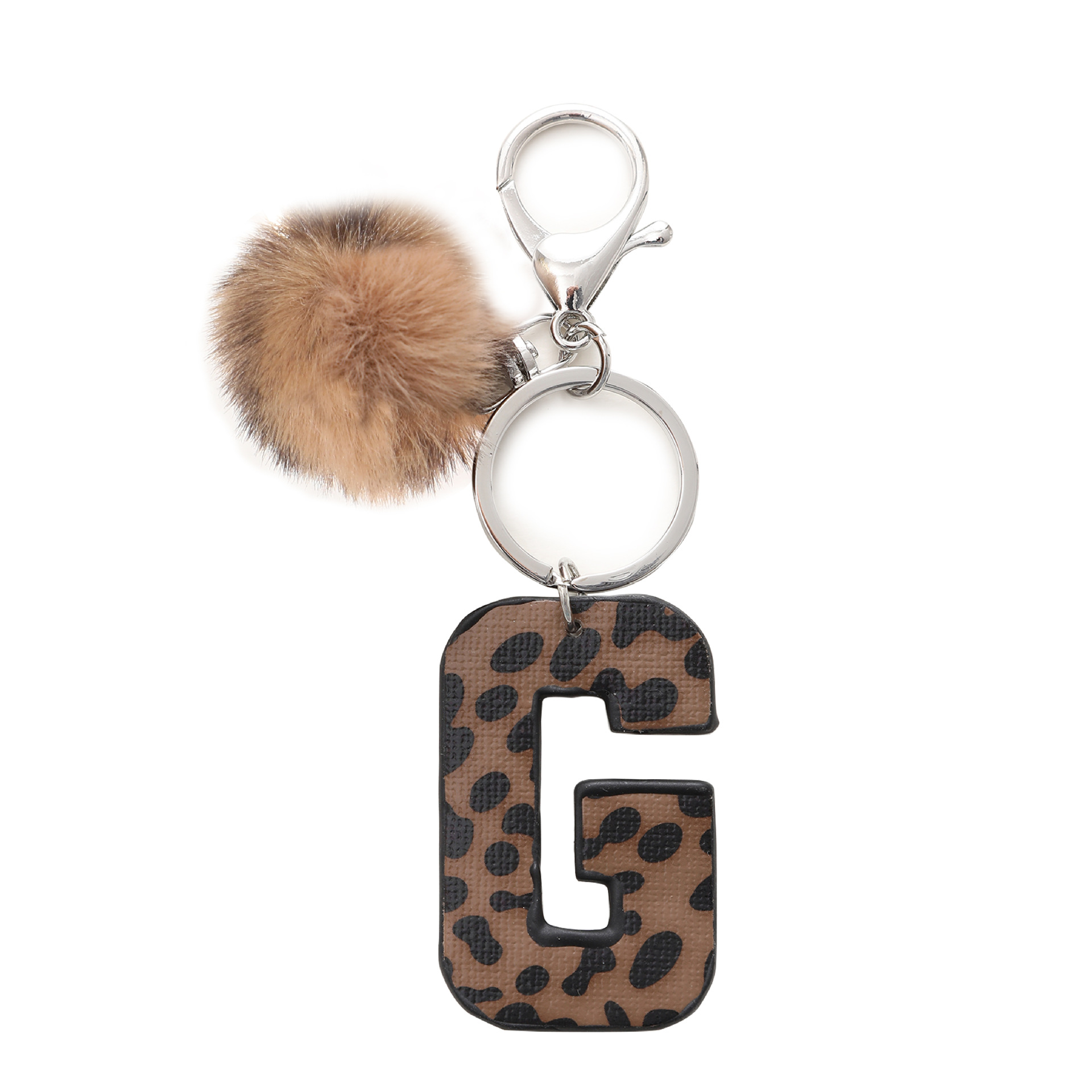 A-M Fashion Leopard Alphabet A - Monogram Keychain Leather avis et prix