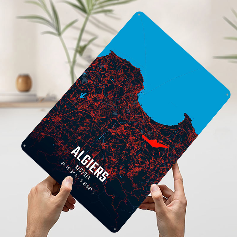 Algiers City Map Metal Poster  - Custom Map Poster avis et prix