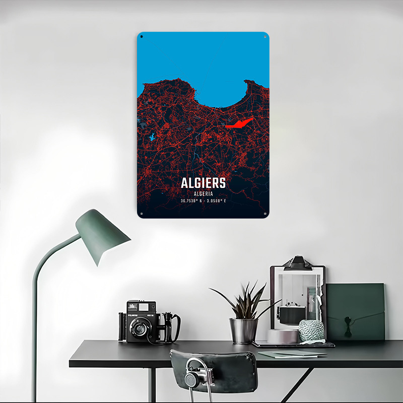 Algiers City Map Metal Poster  - Custom Map Poster avis et prix