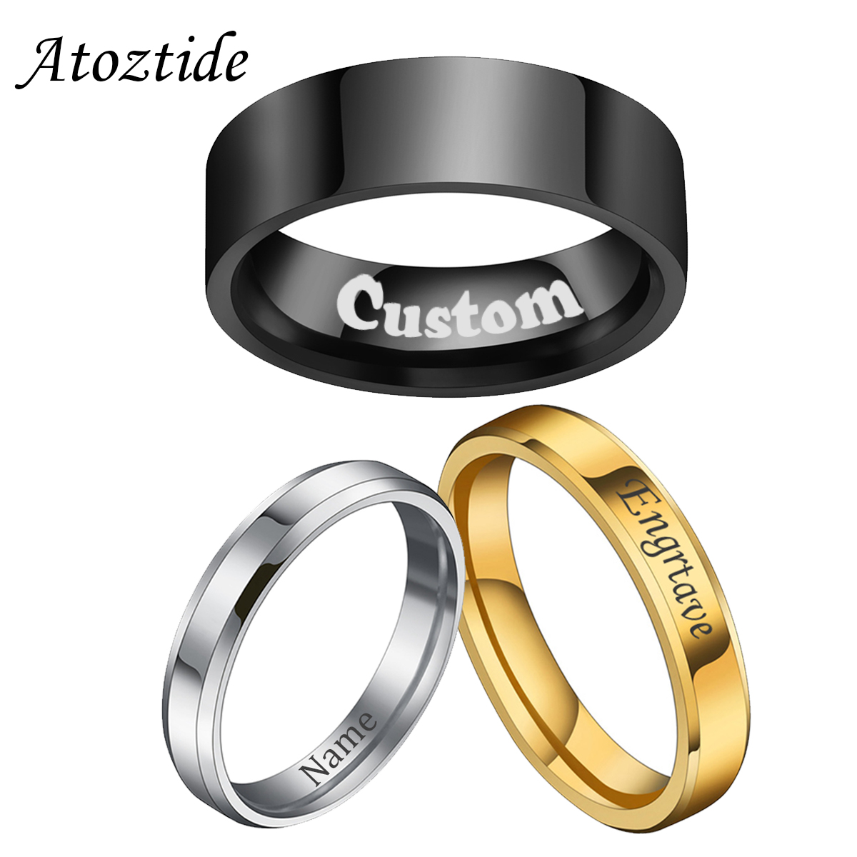Atoztide 4/6/8mm Personalized  - Initial Ring Custom avis et prix
