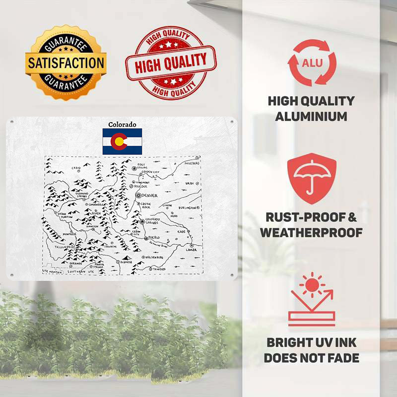 Hand Drawn Map of Colorado 3D  - Custom Map Poster avis et prix