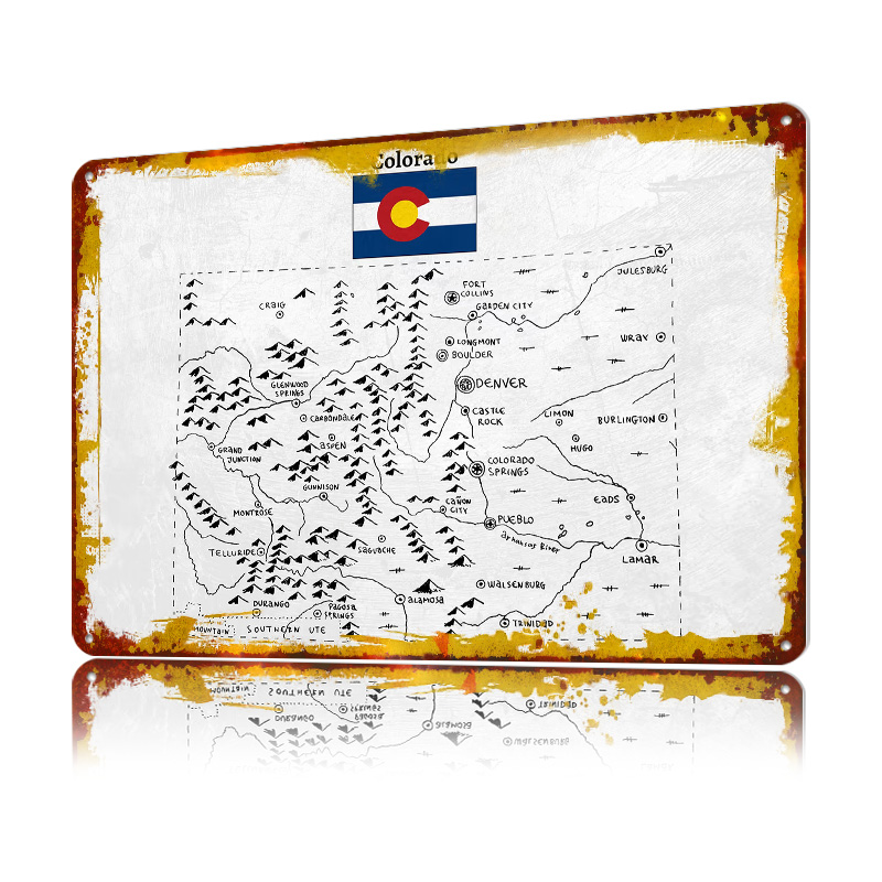 Hand Drawn Map of Colorado 3D  - Custom Map Poster avis et prix