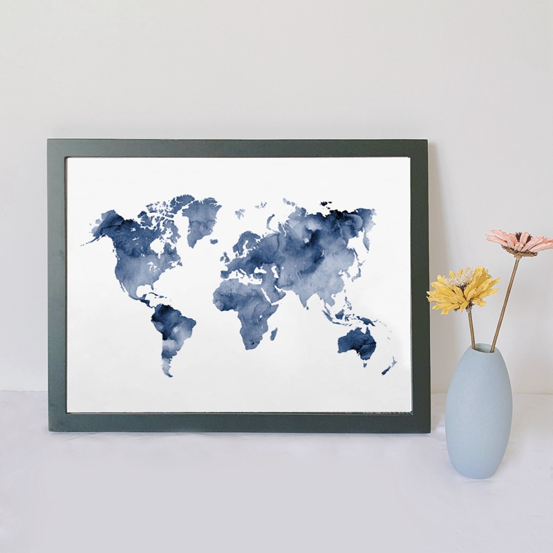 Blue World Map Print Navy Map  - Custom Star Map avis et prix