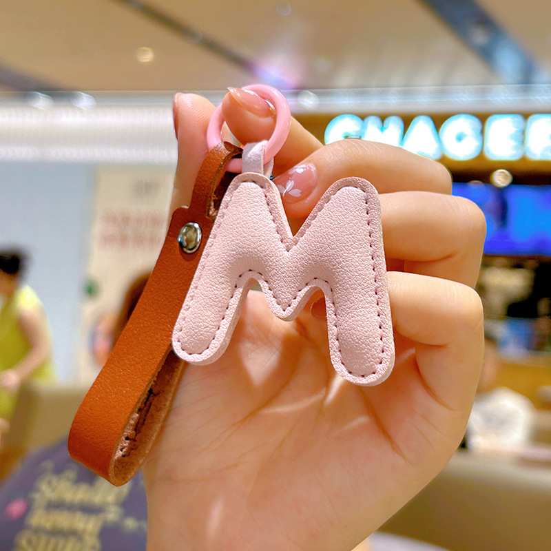 Creative PU Leather 26 Letter  - Monogram Keychain Leather avis et prix