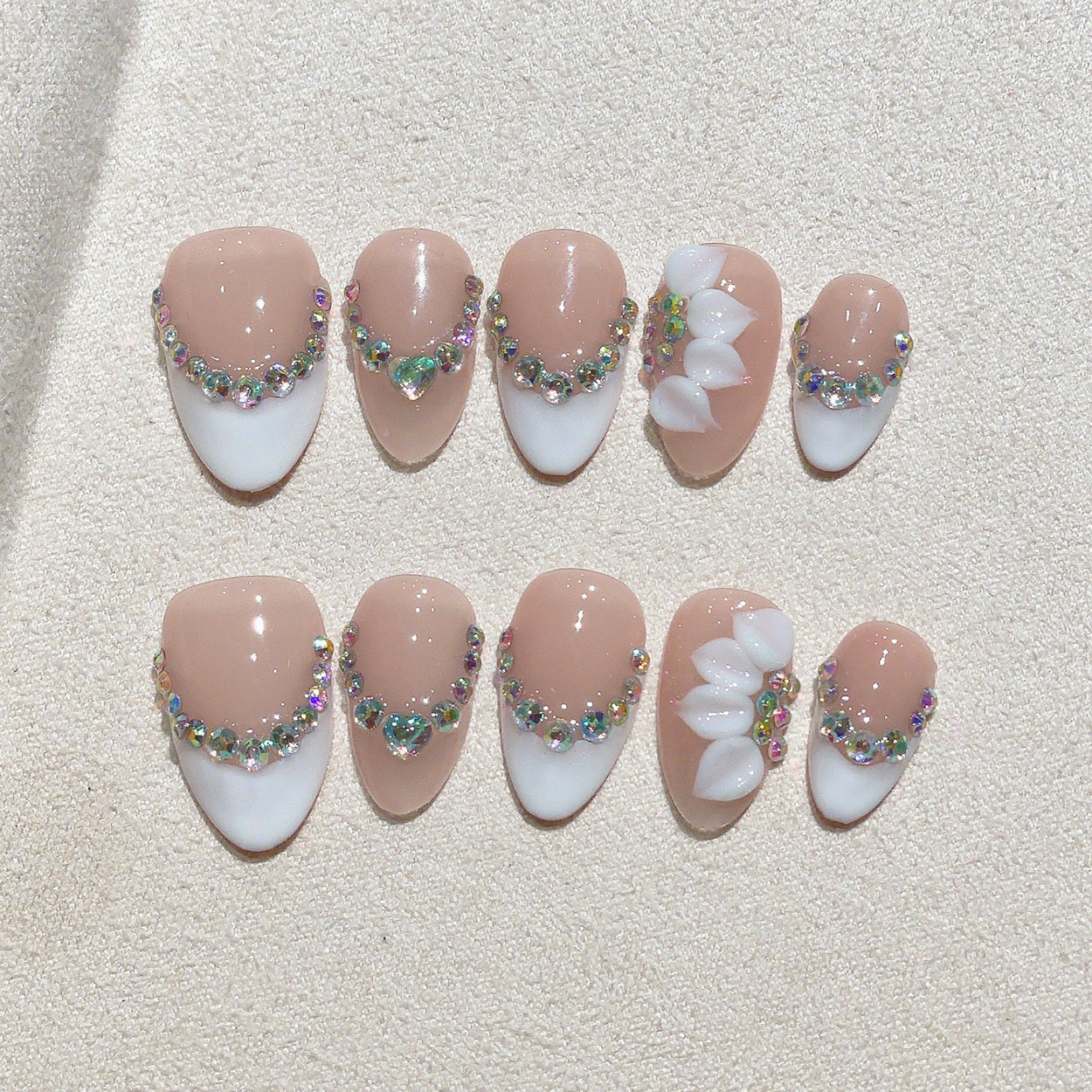 10pcs Short Almond Handmade Pr - Pressed Flower Art avis et prix
