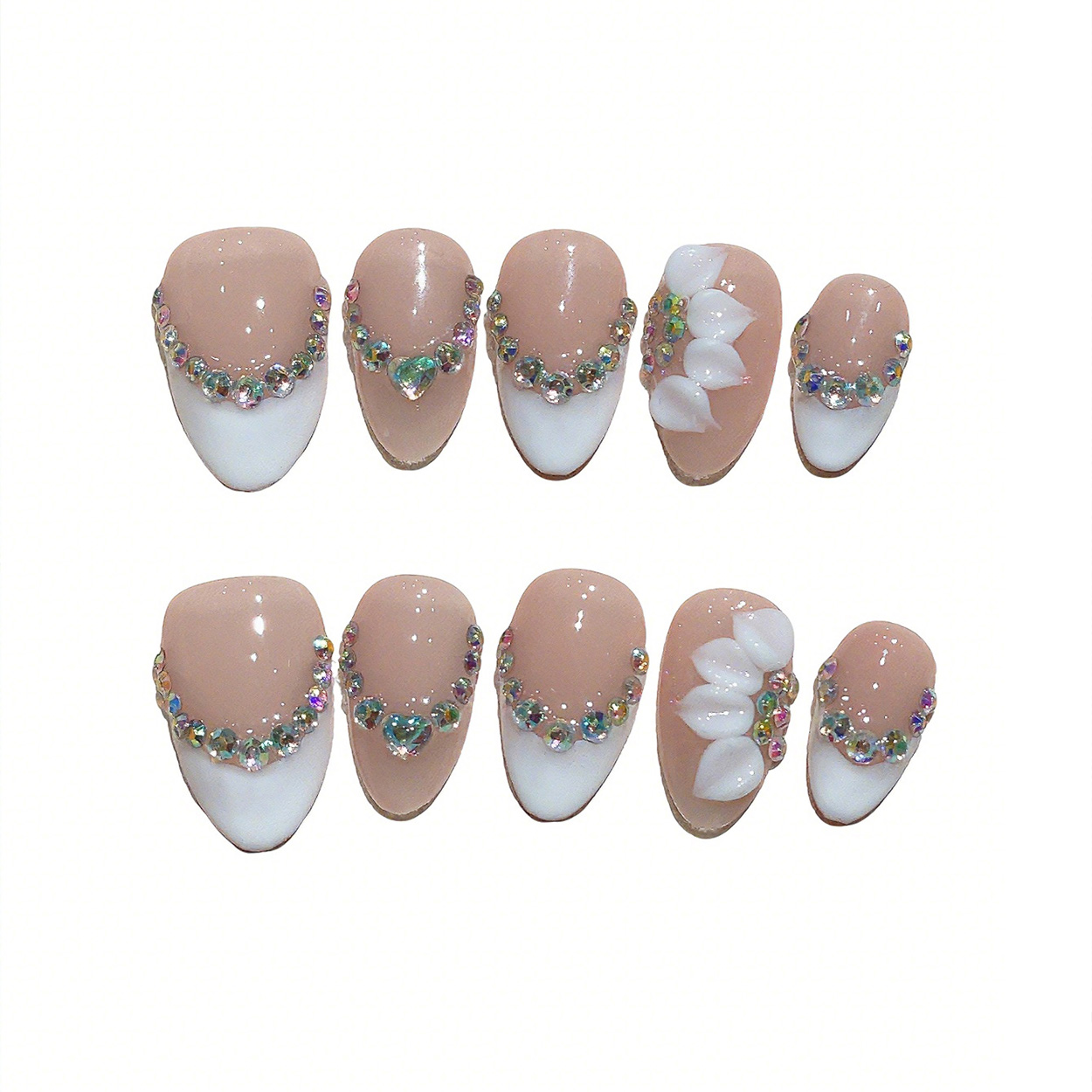 10pcs Short Almond Handmade Pr - Pressed Flower Art avis et prix