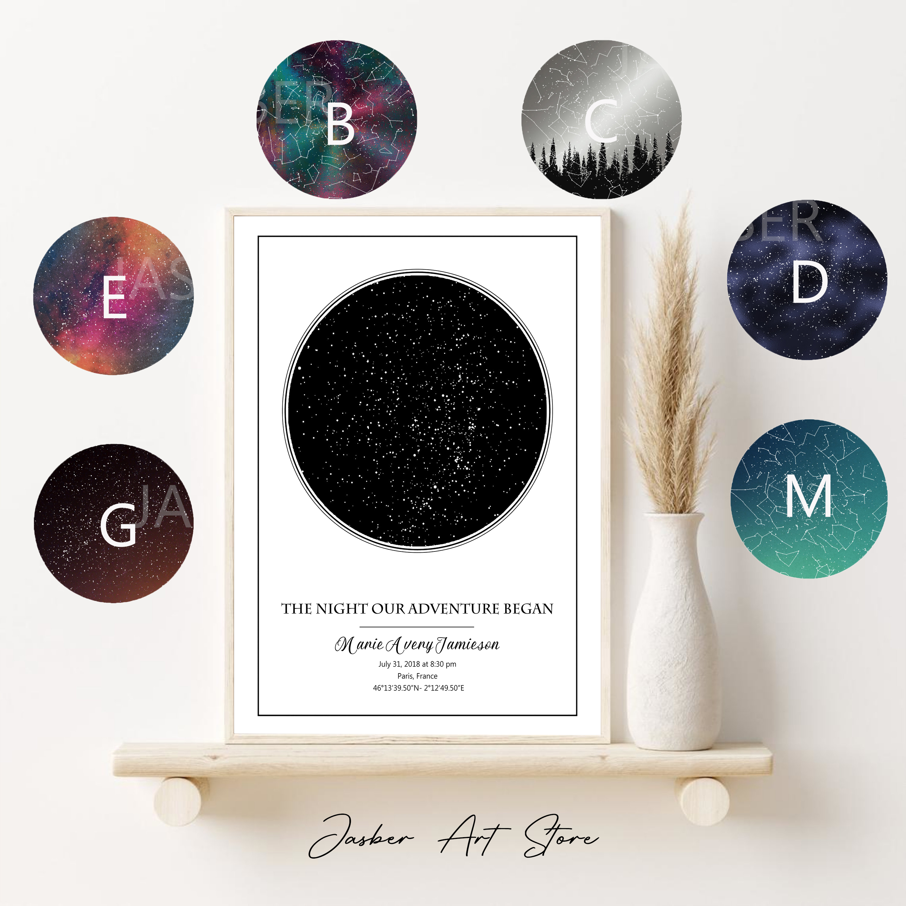 Personalized Star Map Poster B - Custom Star Map avis et prix