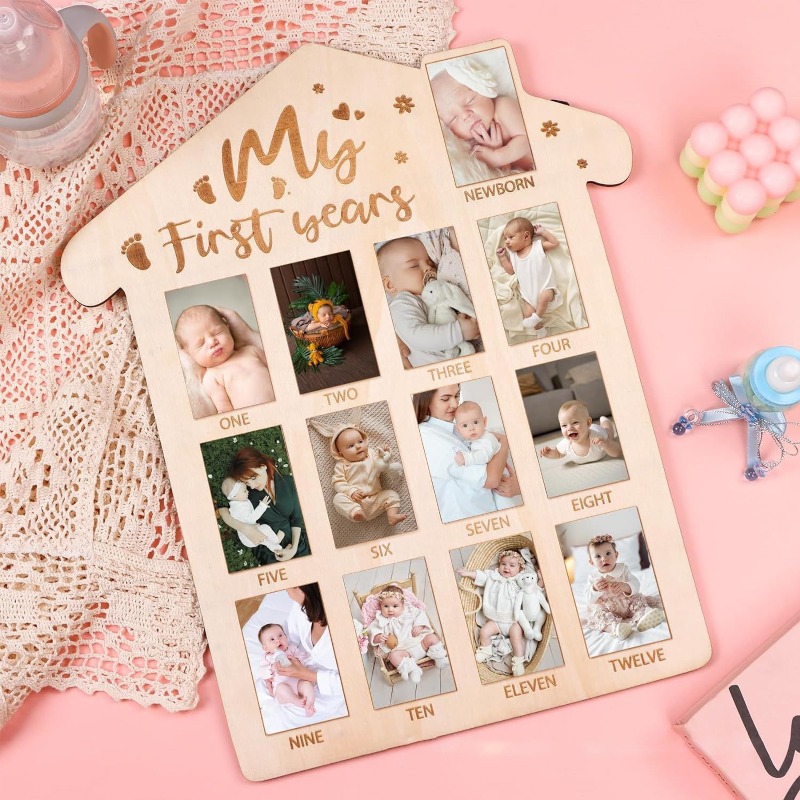 Wooden Baby Commemorative Phot - Engraved Wood Frame avis et prix