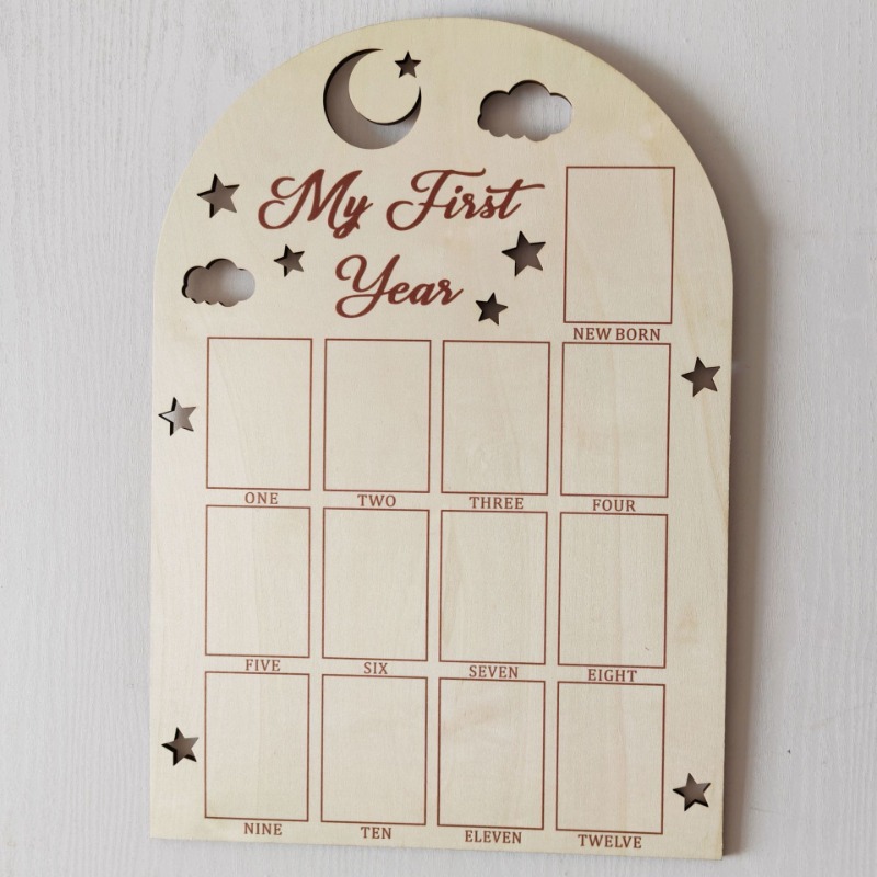 Wooden Baby Commemorative Phot - Engraved Wood Frame avis et prix