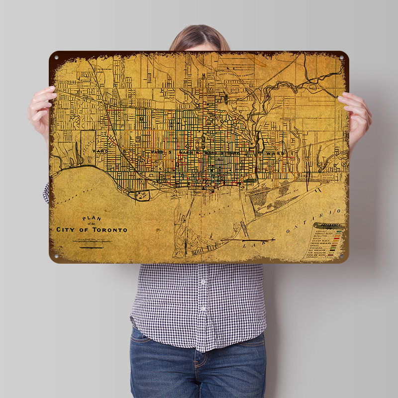 Vintage Street Map of Toronto  - Custom Map Poster avis et prix
