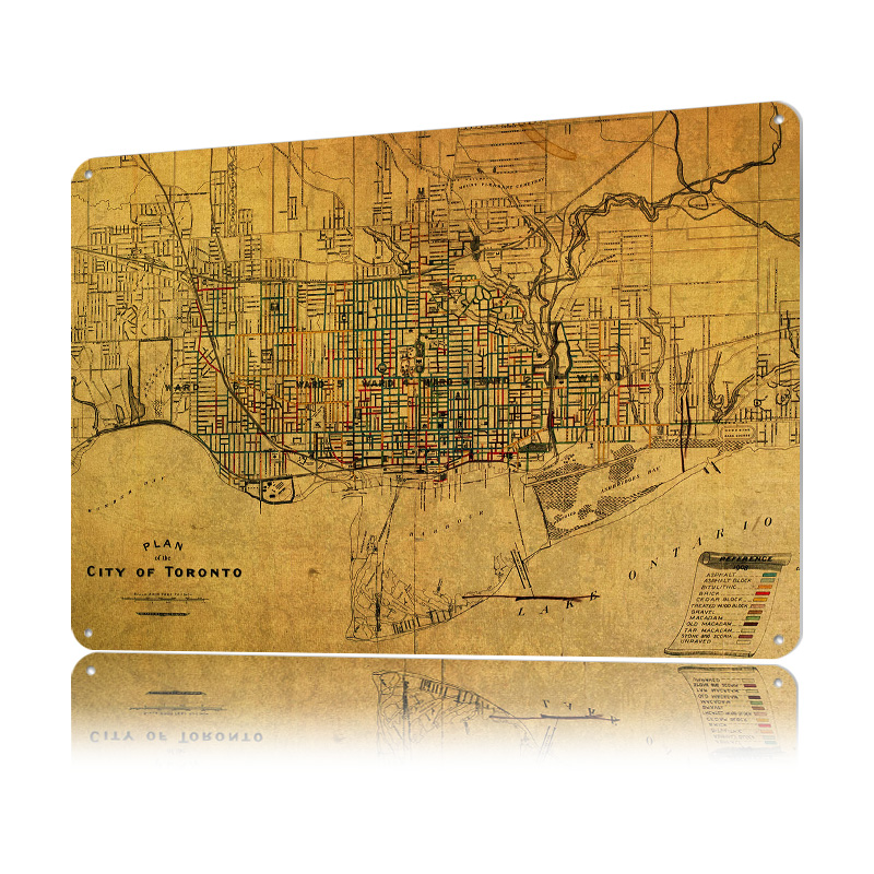 Vintage Street Map of Toronto  - Custom Map Poster avis et prix