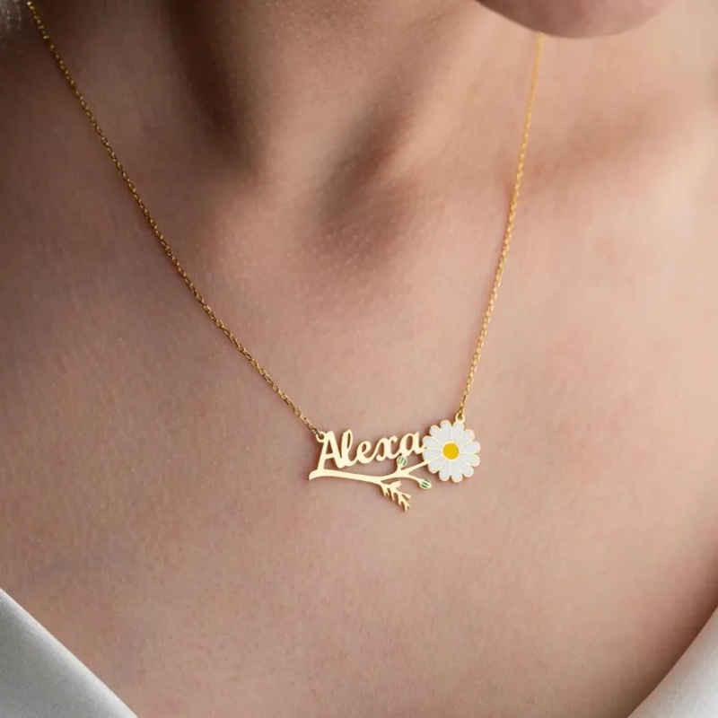 Roro‘s Personalized Colorful E - Birth Flower Necklace avis et prix