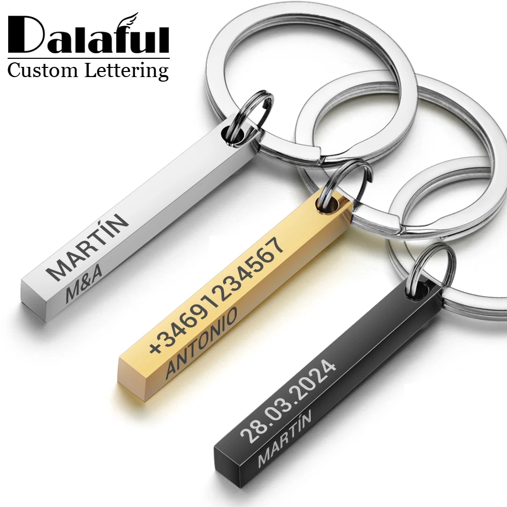 Personalized 3D Bar Keychain E - Initial Ring Custom avis et prix