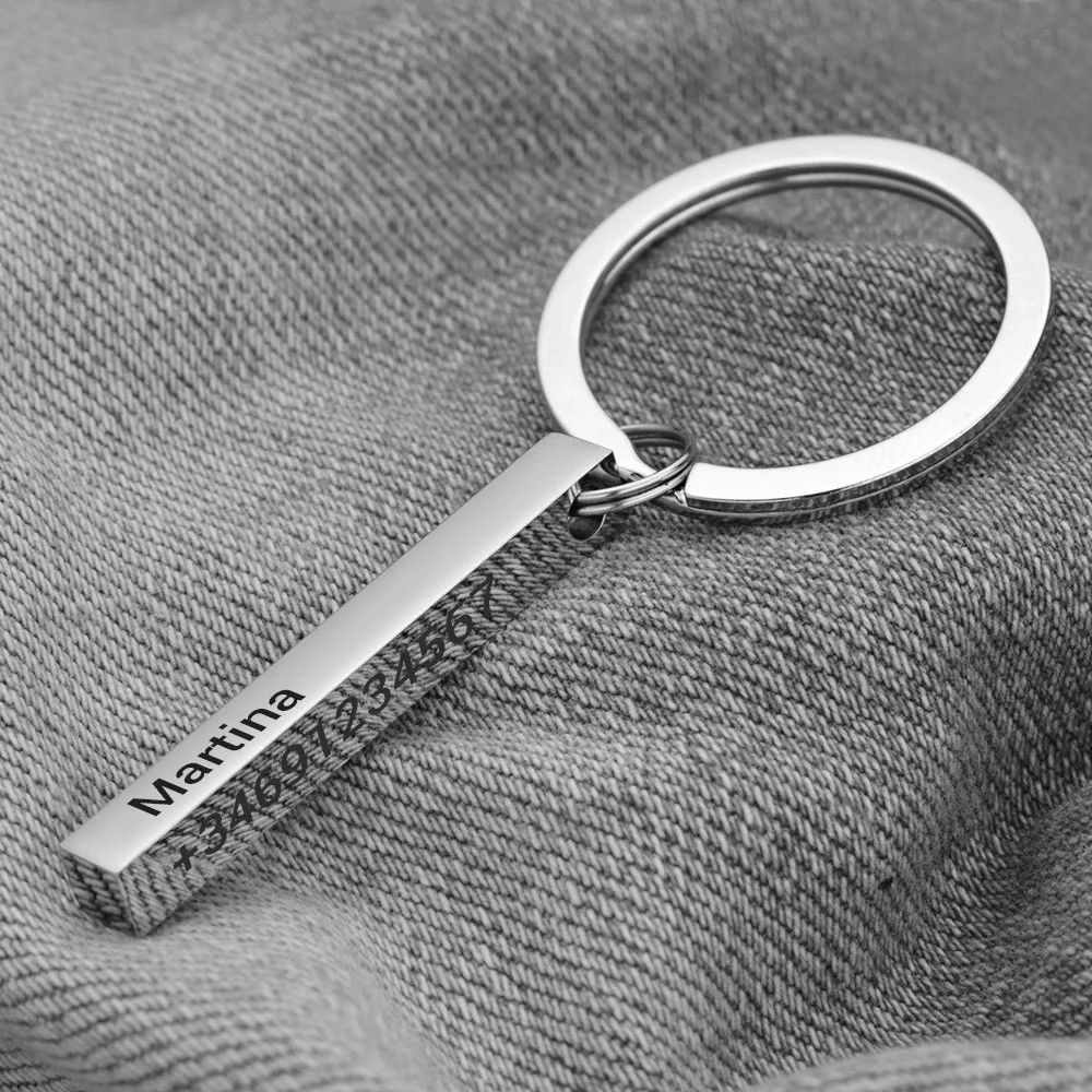 Personalized 3D Bar Keychain E - Initial Ring Custom avis et prix
