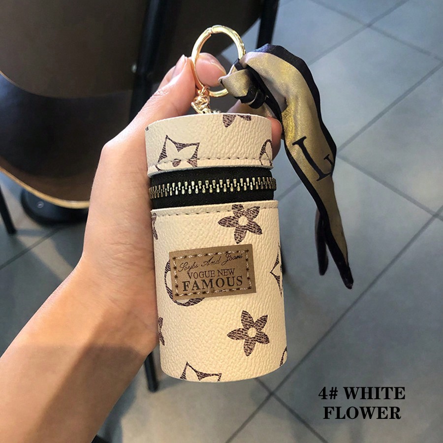 1pc Monogram Print Lipstick Ho - Monogram Keychain Leather avis et prix
