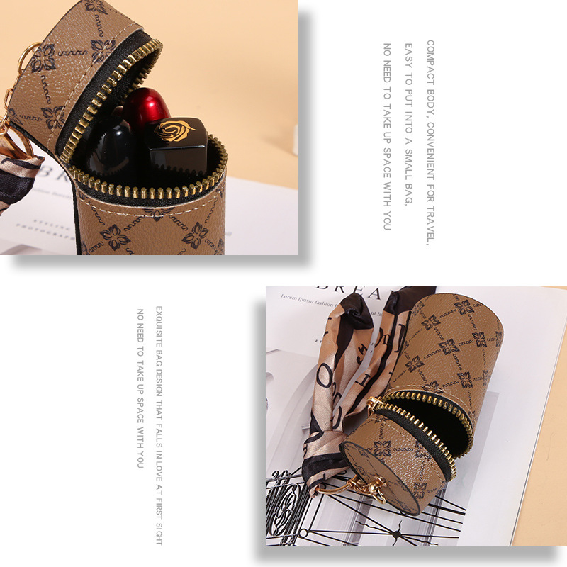 Scarf Pattern Lipstick Keychai - Monogram Keychain Leather avis et prix